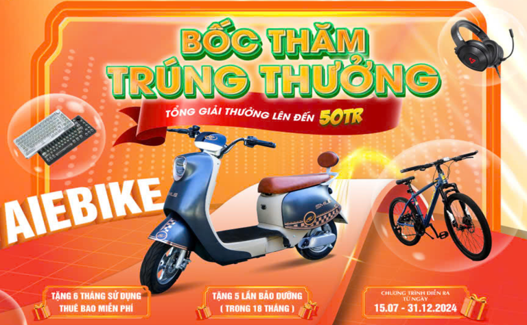 Bốc thăm trúng thưởng cùng Ai EBike – Giải thưởng lên tới 50 triệu